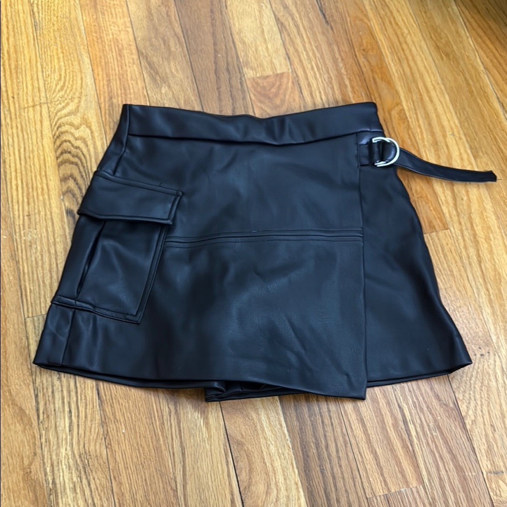 Zara Black Skort with Buckle Detail